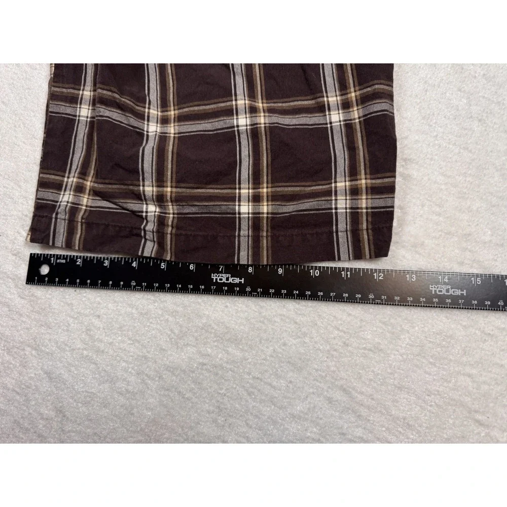 Wonderwall Surf Utility Plaid Cargo Shorts Men's‎ Size 34 Brown White